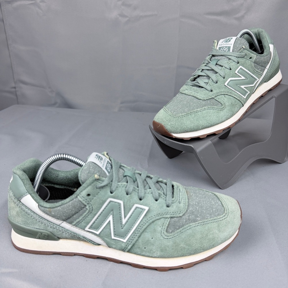 New Balance 696 Sage Green Suede Textile Sneakers WL696TB Womens 8
